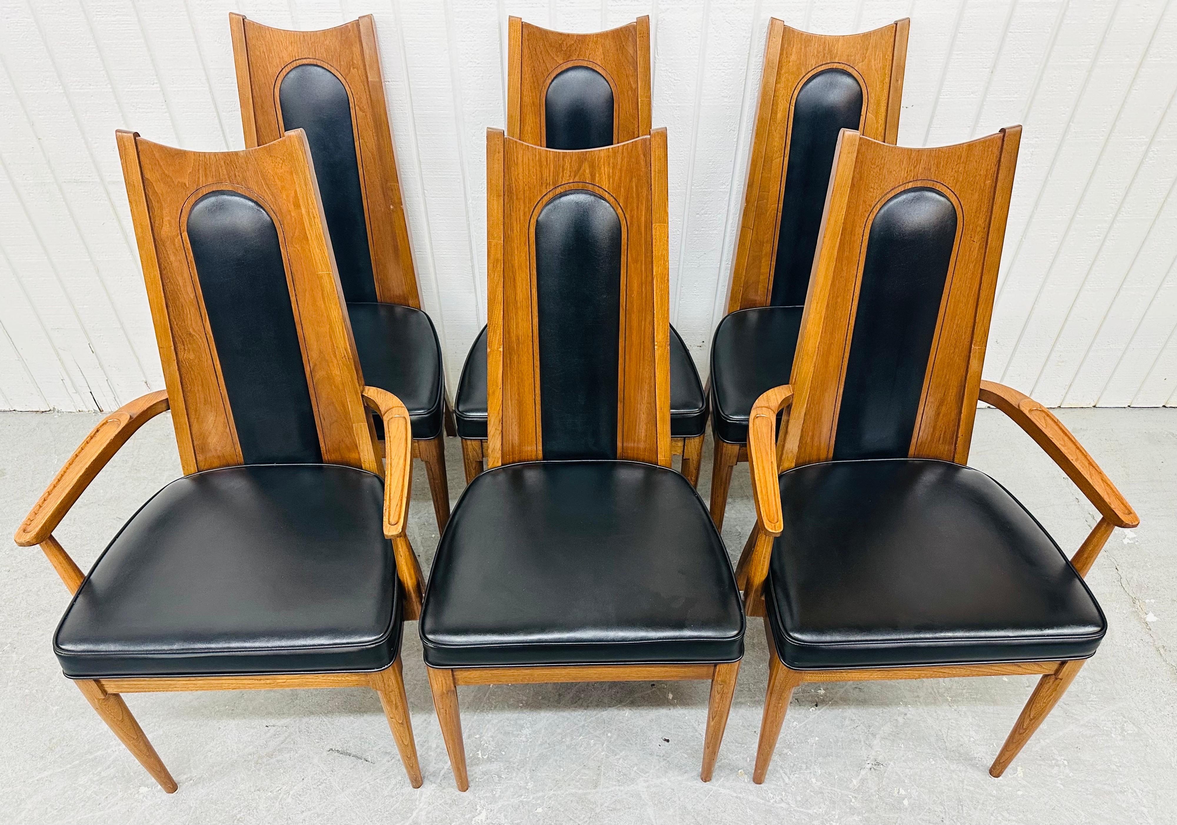 American Mid-Century Modern Kent Coffey Walnut Dining Chairs - Set of 6
