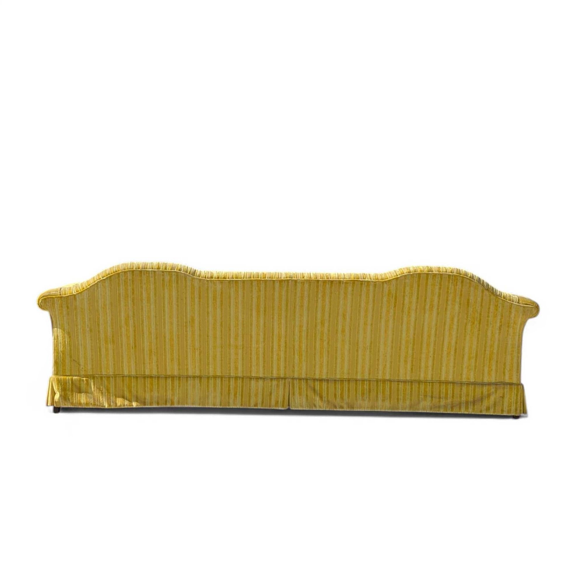 Mid-Century Modern Key City Furniture Striped Yellow Tufted Sofa en vente 7