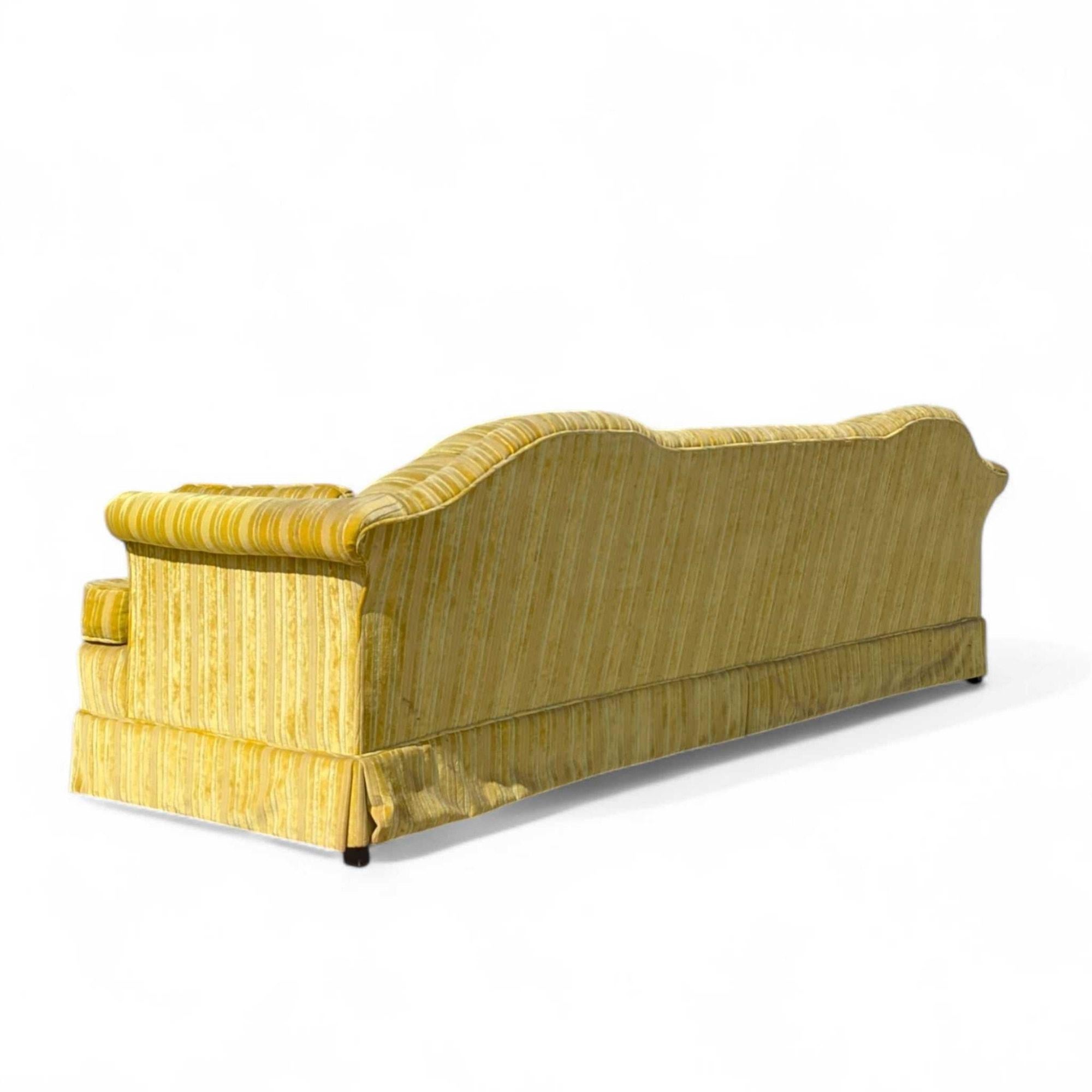 Mid-Century Modern Key City Furniture Striped Yellow Tufted Sofa Bon état - En vente à Rancho Cucamonga, CA