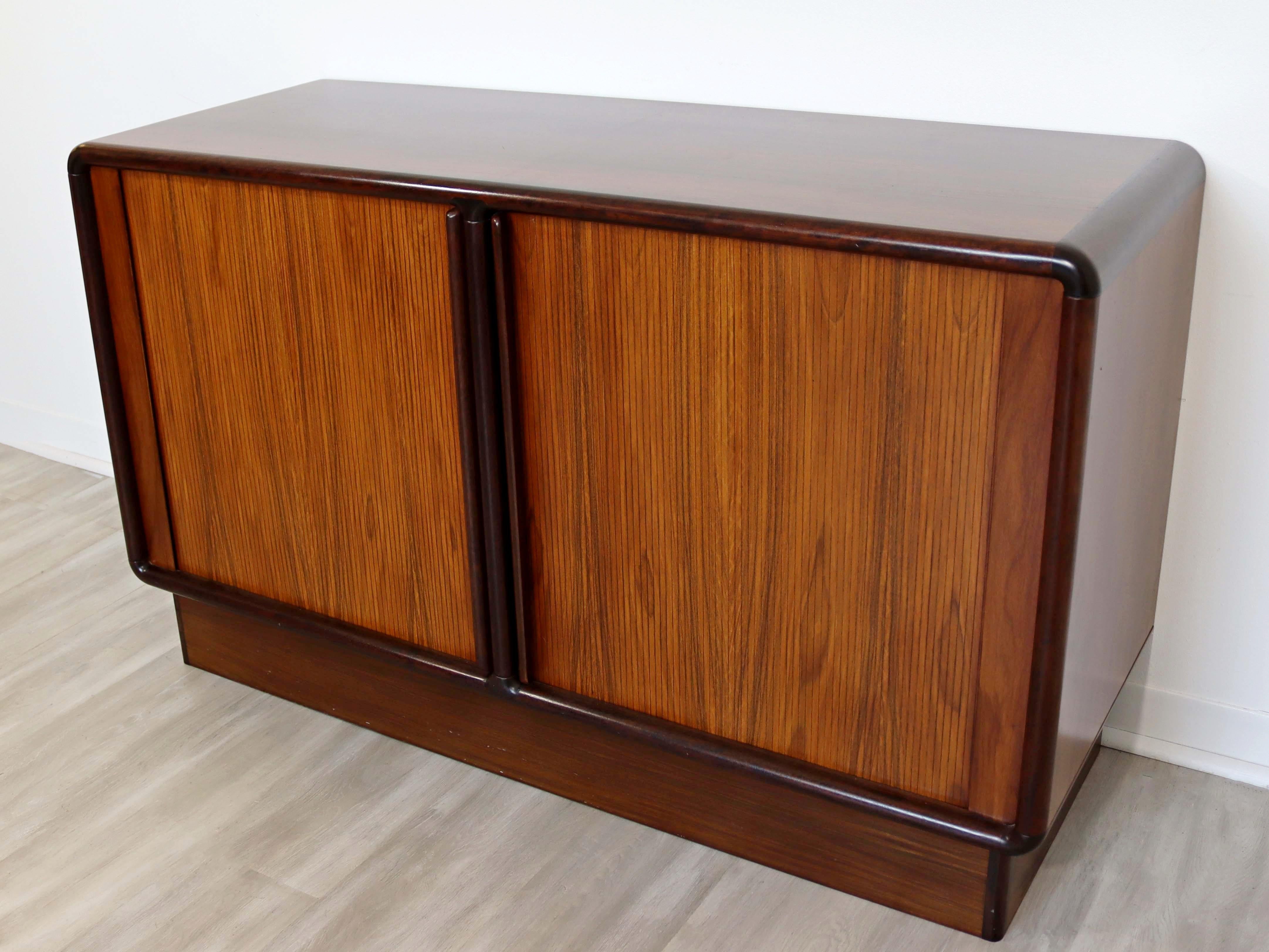 Mid-Century Modern Kibaek Mobelfabrik Danish Rosewood Credenza Tambour Doors 60s 2