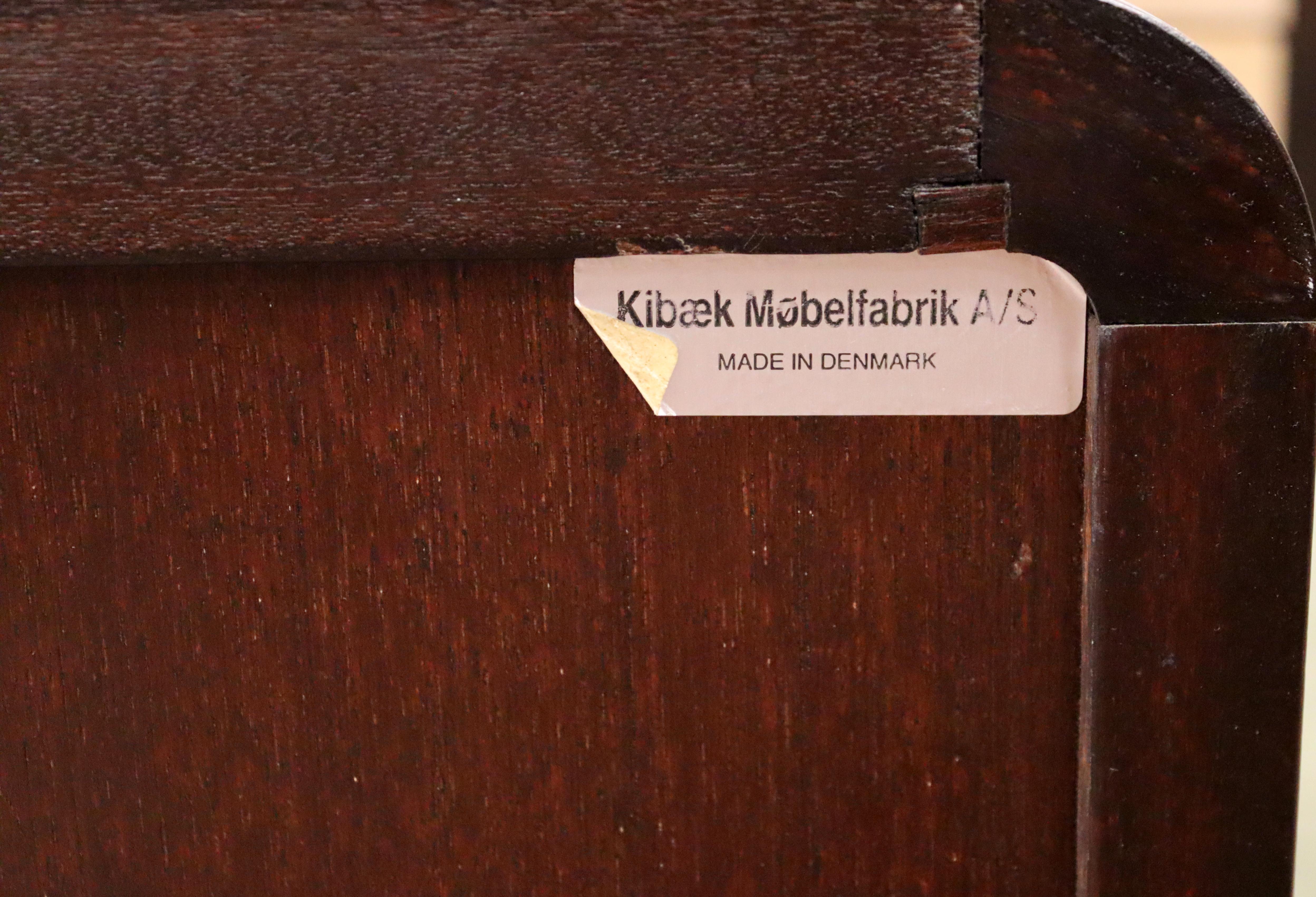 Mid-Century Modern Kibaek Mobelfabrik Danish Rosewood Credenza Tambour Doors 60s 4