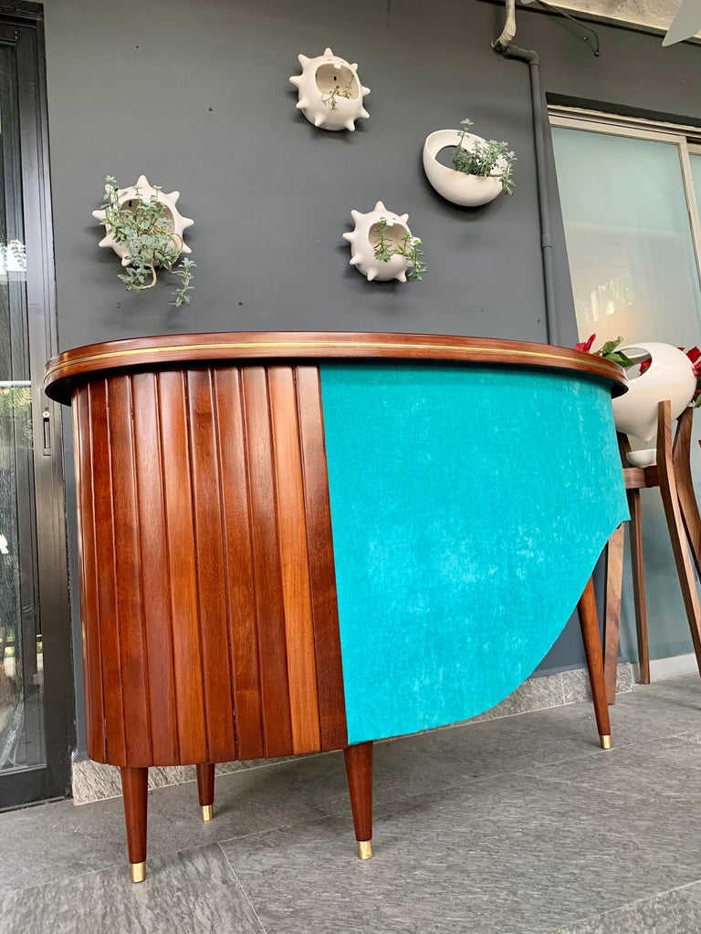 MidCentury Modern Kidney Shaped Bar at 1stDibs