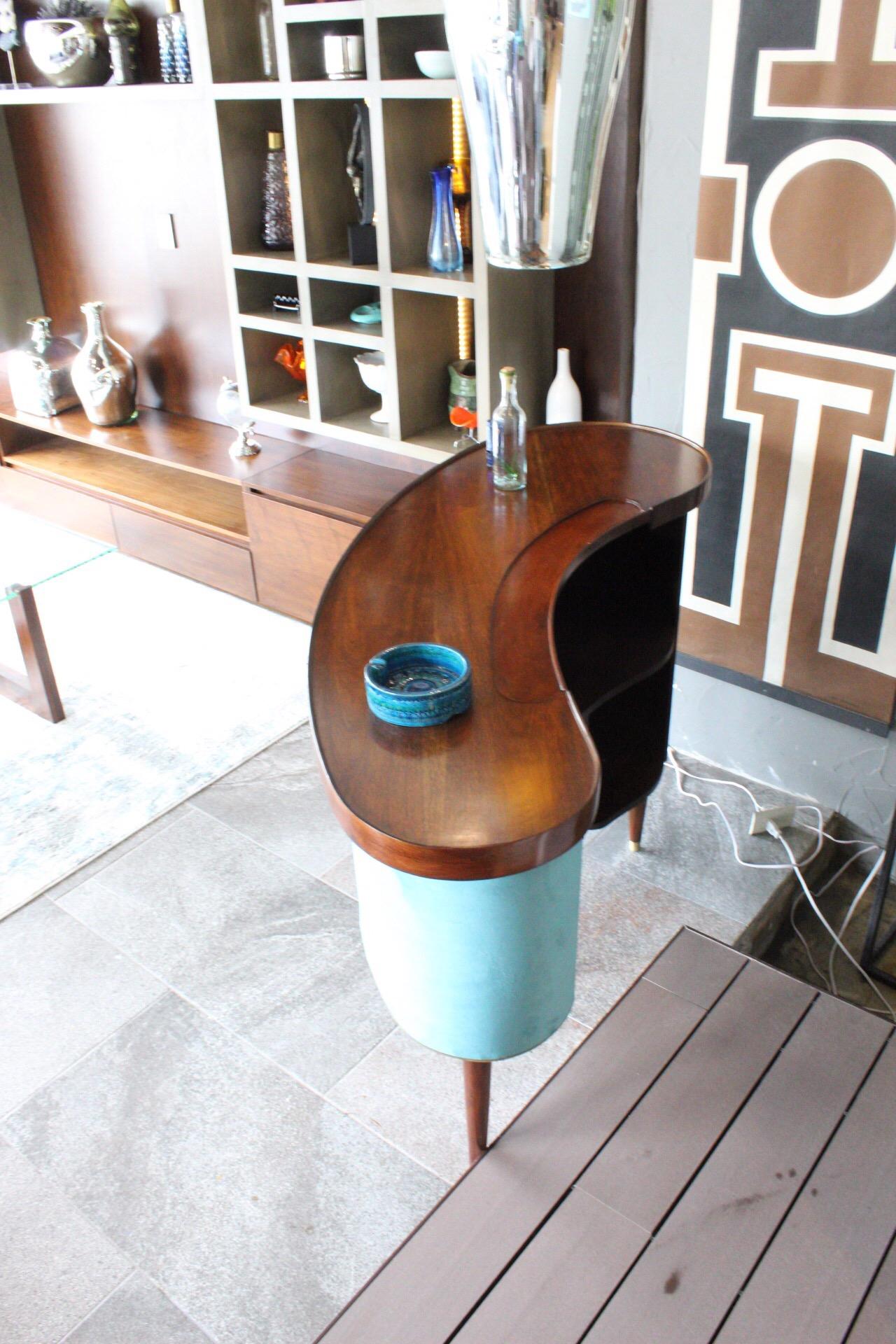 kidney shaped drinks cabinet