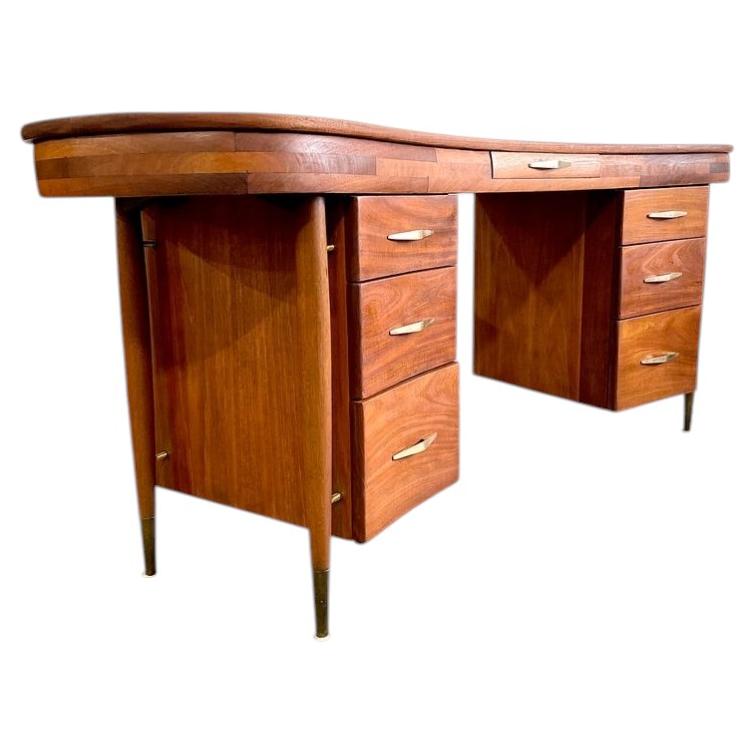 Mid Century Modern Kidney Shaped Desk For Sale