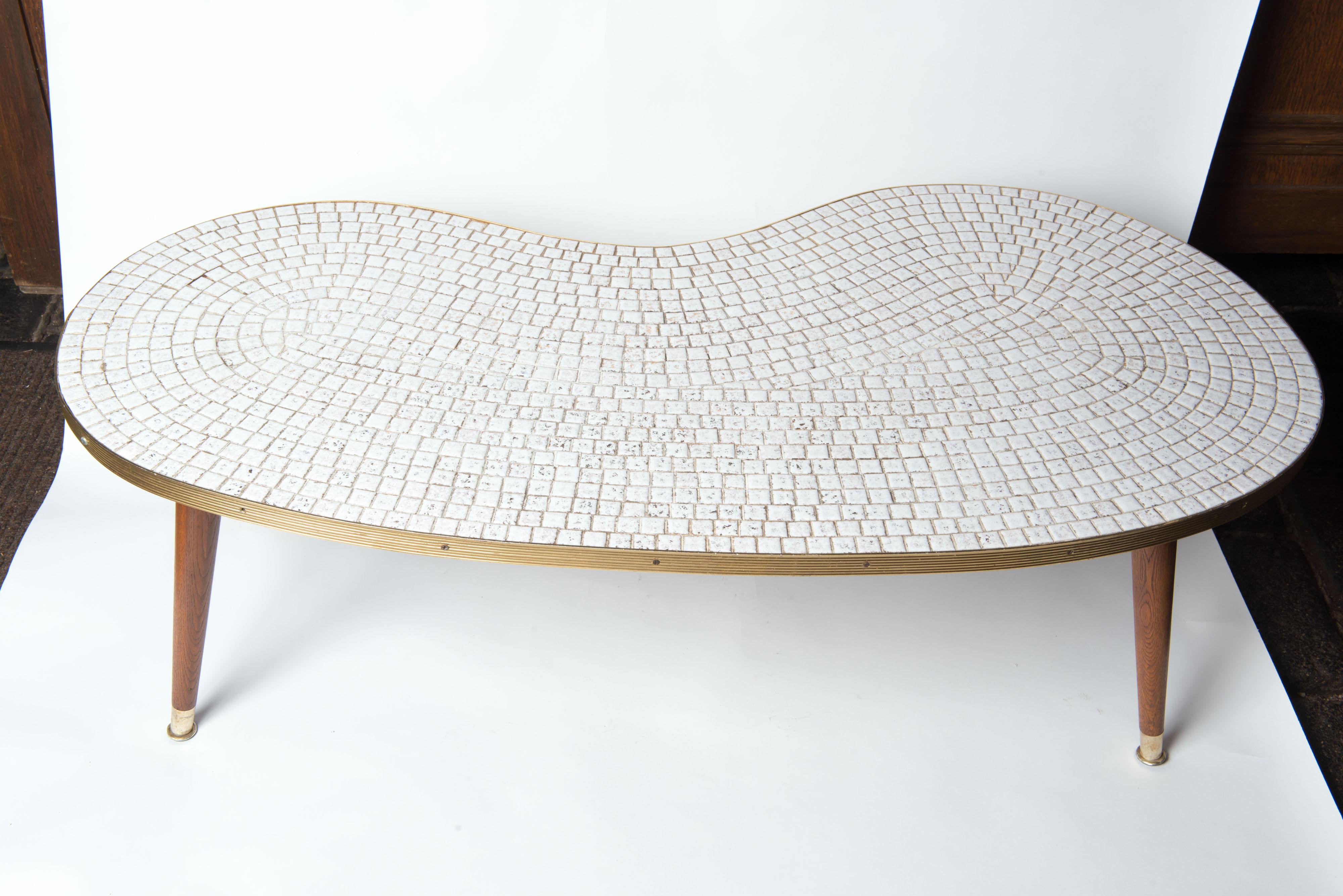 Mid-Century Modern Kidney Shaped Mosaic Tile Table 4