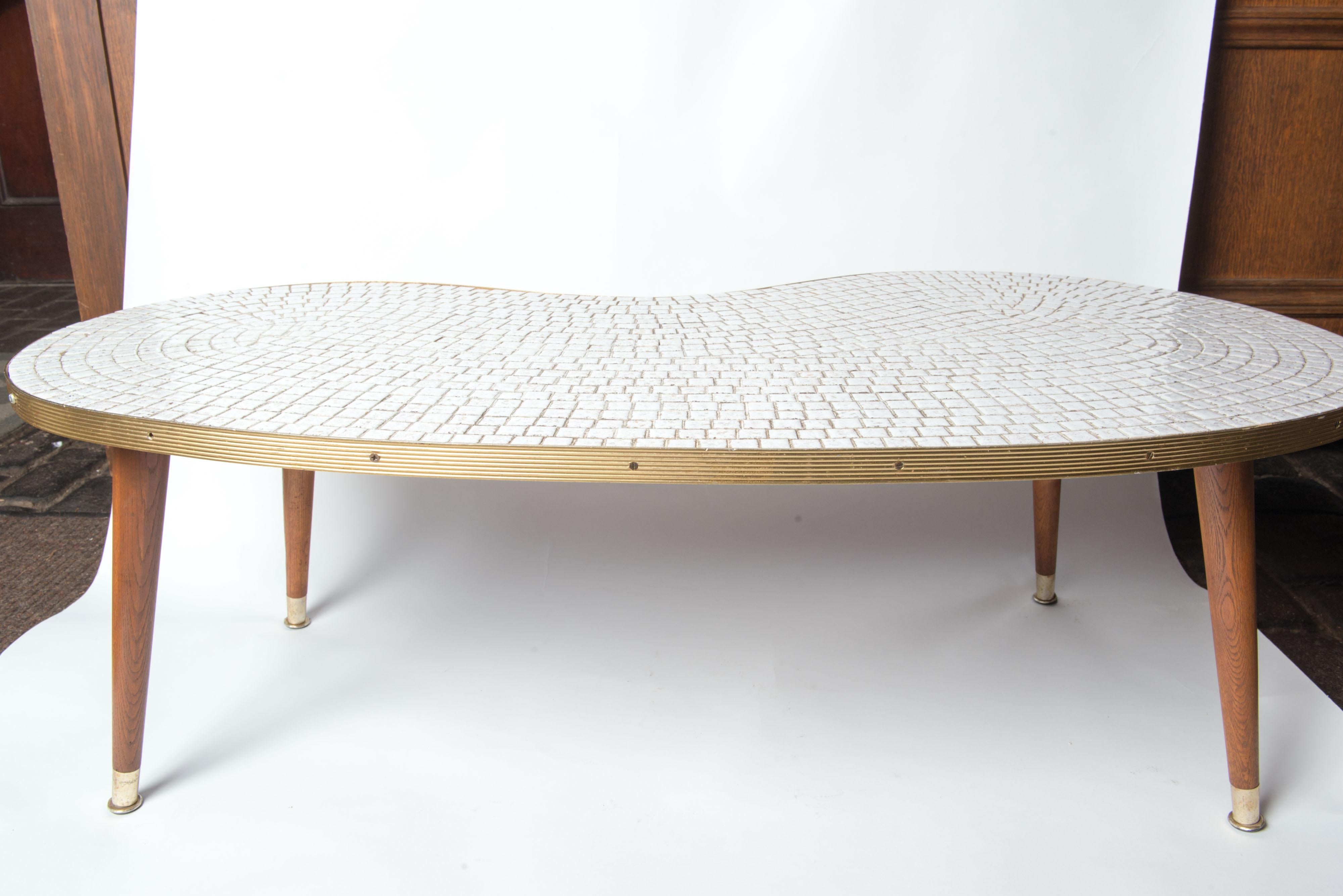 Mid-Century Modern Kidney Shaped Mosaic Tile Table 5