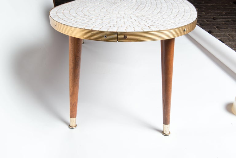 Mid-Century Modern Kidney Shaped Mosaic Tile Table For Sale 7