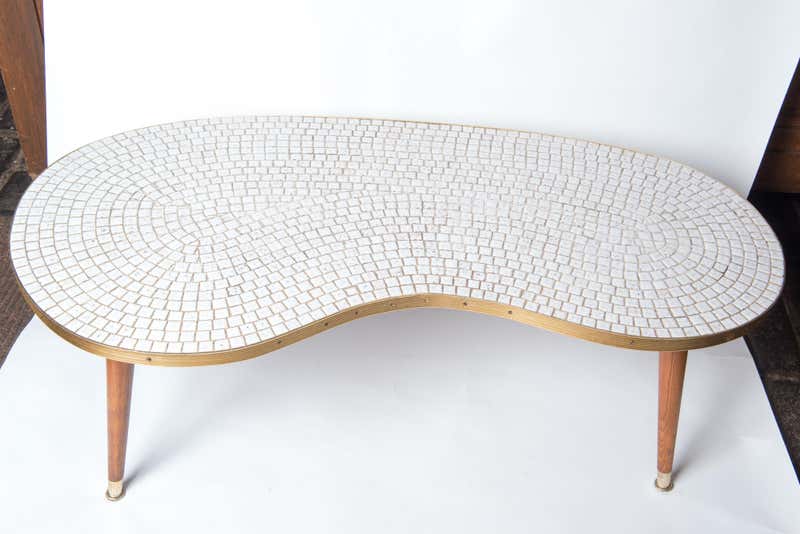Mid-Century Modern Art Mosaic Top Long Rectangular Table at 1stDibs