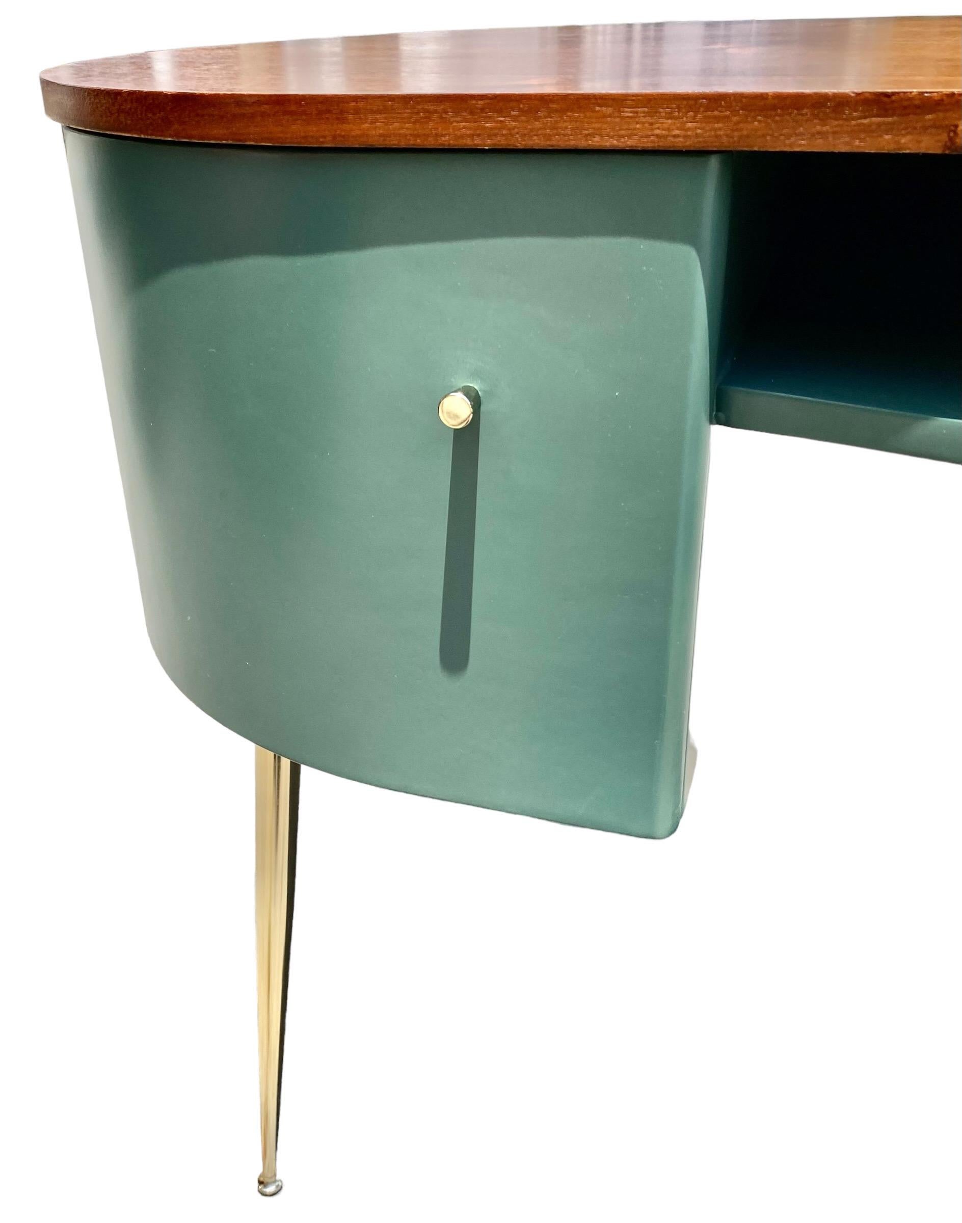 Metal Mid-Century Modern Kidney Shaped Office Desk Computer Desk 