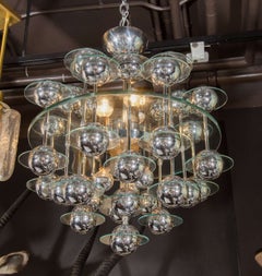 Mid-Century Modern Orbital Satellite Chandelier by Goffredo Reggiani, 1970s