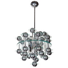 Vintage Mid-Century Modern Orbital Satellite Chandelier by Goffredo Reggiani, 1970s