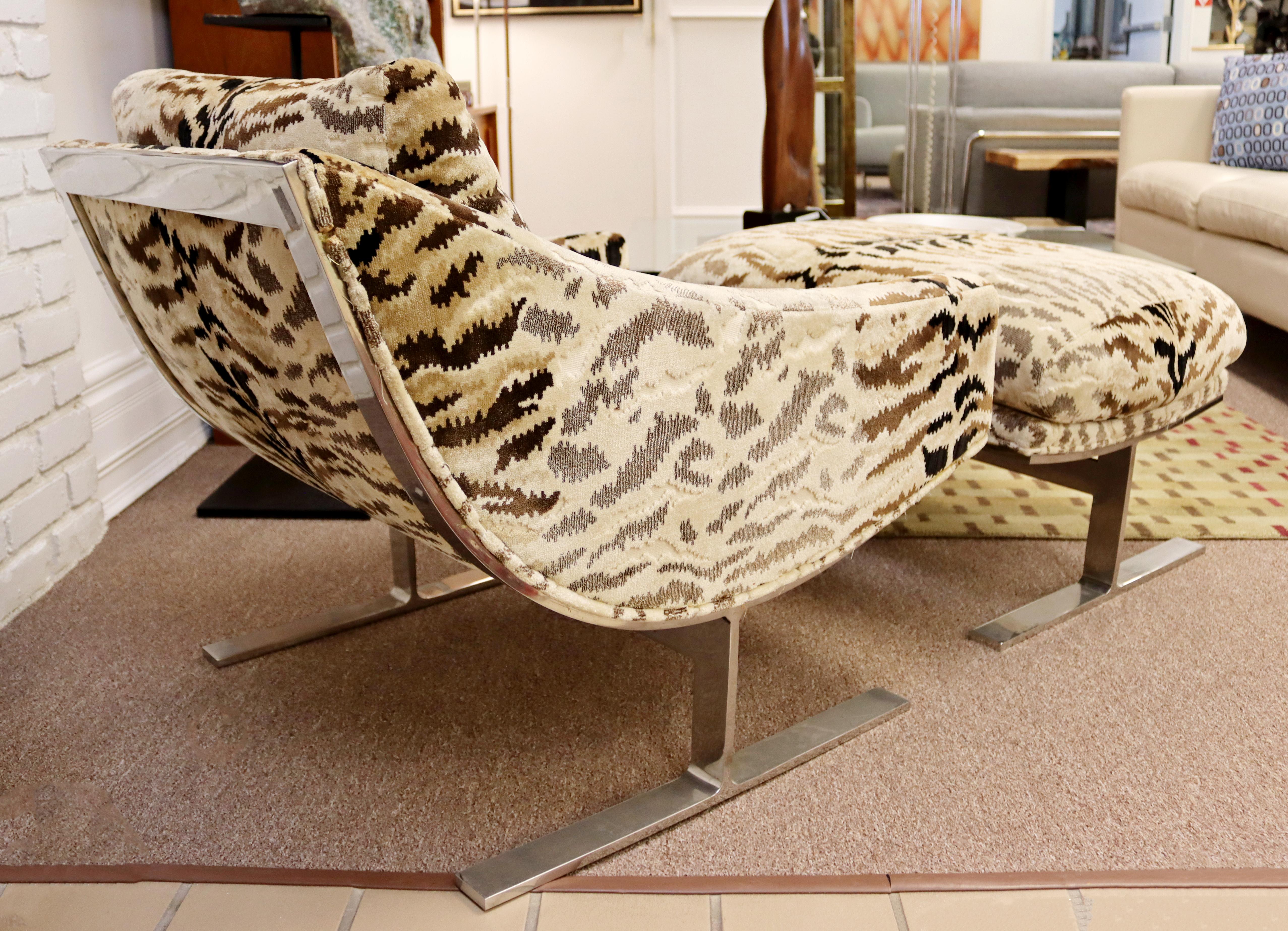 Mid-Century Modern Kipp Stewart Directional Chrome Arc Chair & Ottoman, 1960s 4