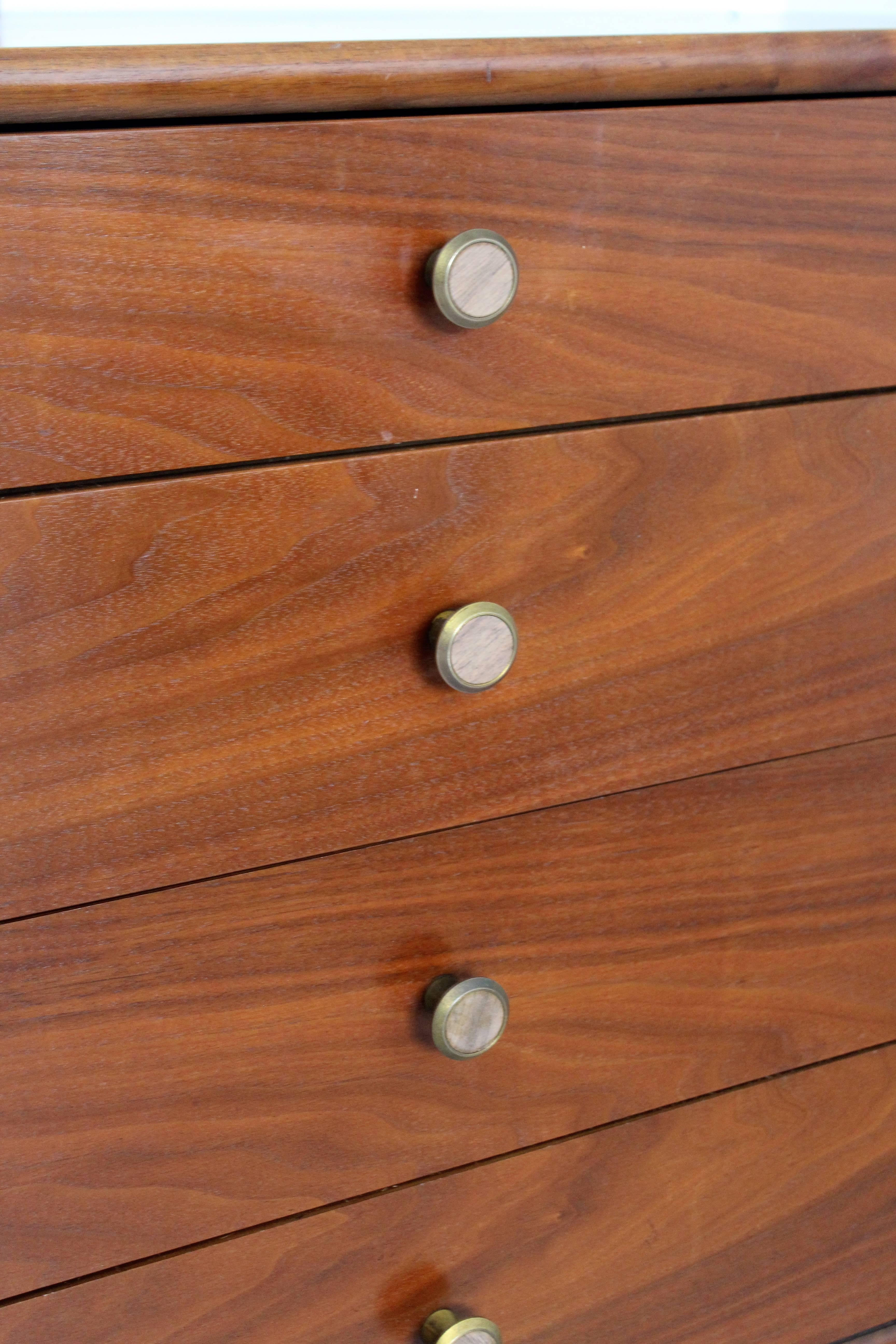 Wood Mid-Century Modern Kipp Stewart Drexel Declaration Walnut Dresser Credenza