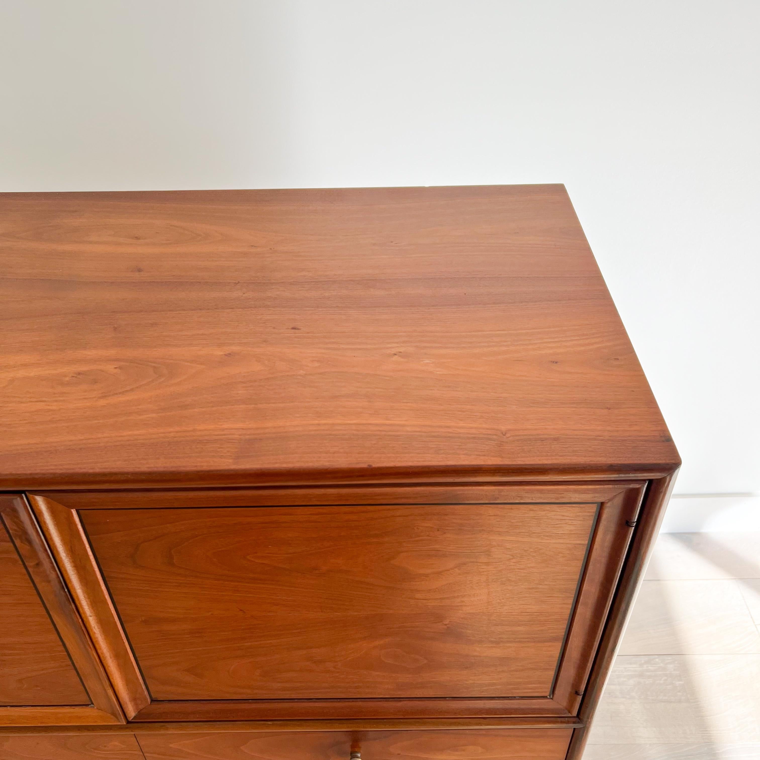 Walnut Mid-Century Modern Kipp Stewart for Drexel Declaration Chest with Vanity Mirror