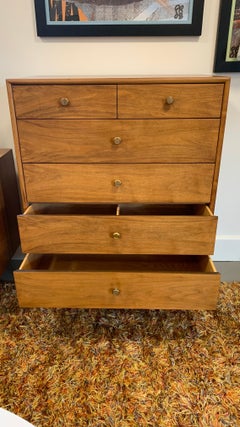 Mid-Century Modern Kipp Stewart for Drexel “Declaration” Walnut Highboy Dresser