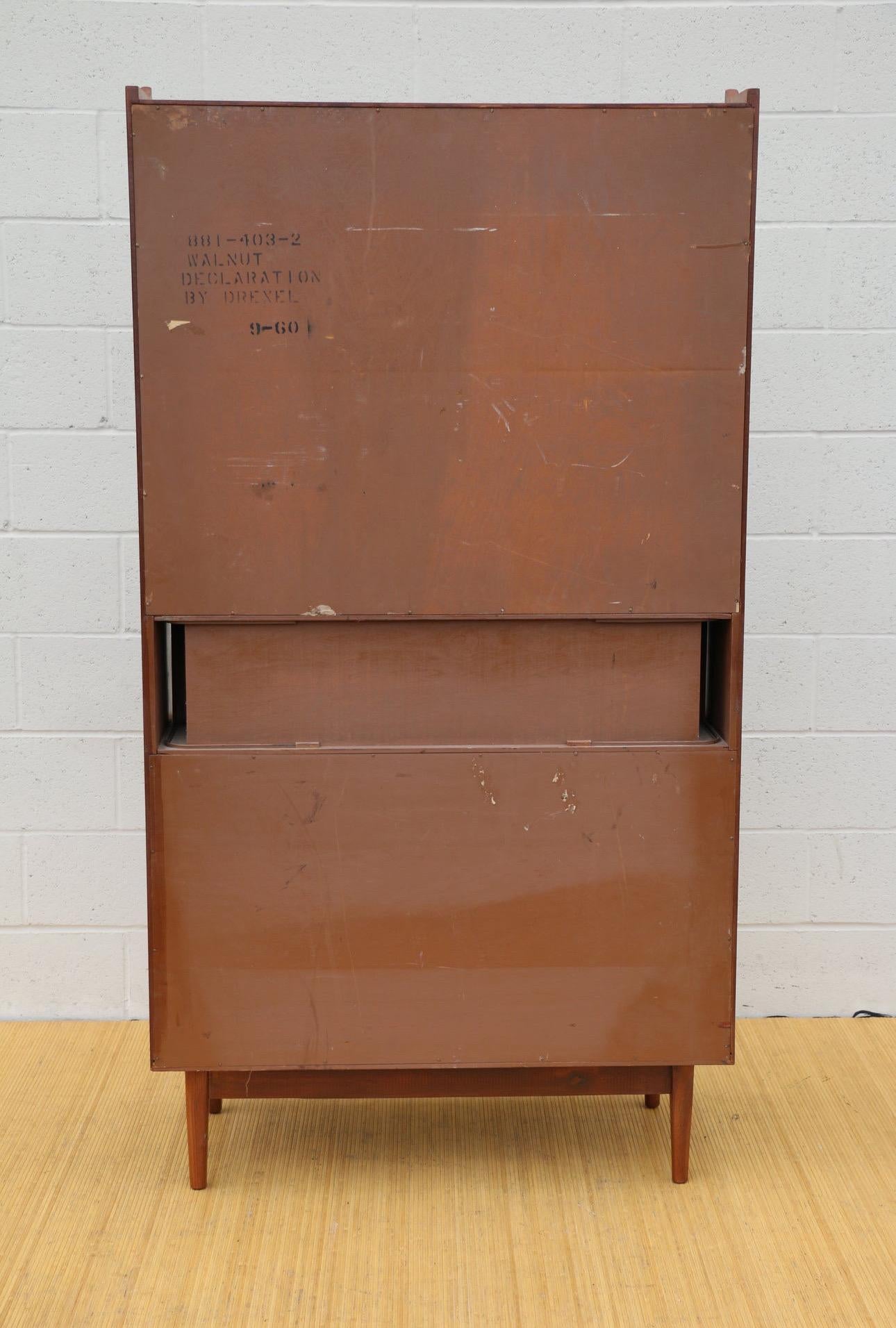 Mid Century Modern Kipp Stewart for Drexel Secretary Desk Hutch With Bookcase For Sale 2