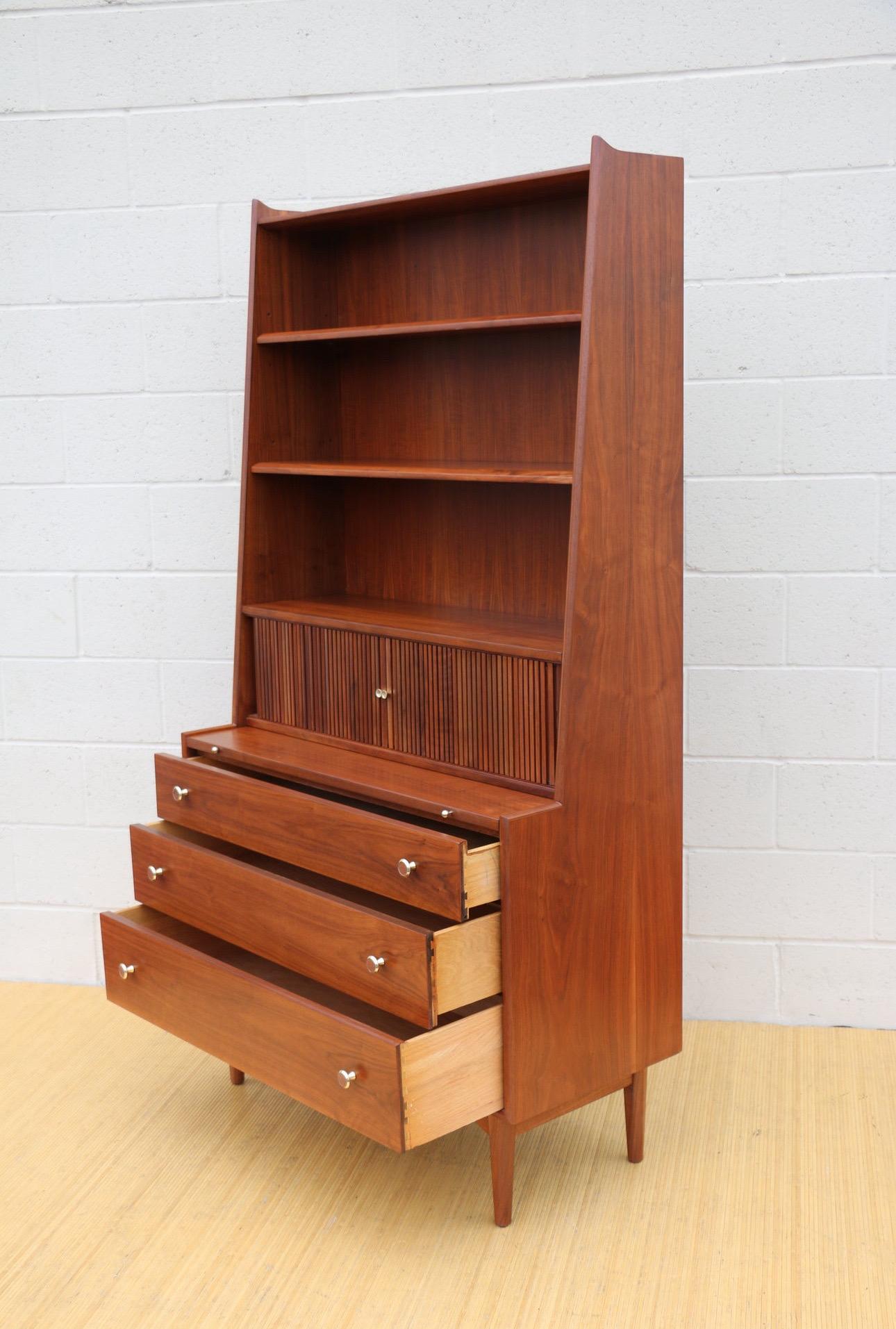 Mid-Century Modern Mid Century Modern Kipp Stewart for Drexel Secretary Desk Hutch With Bookcase For Sale