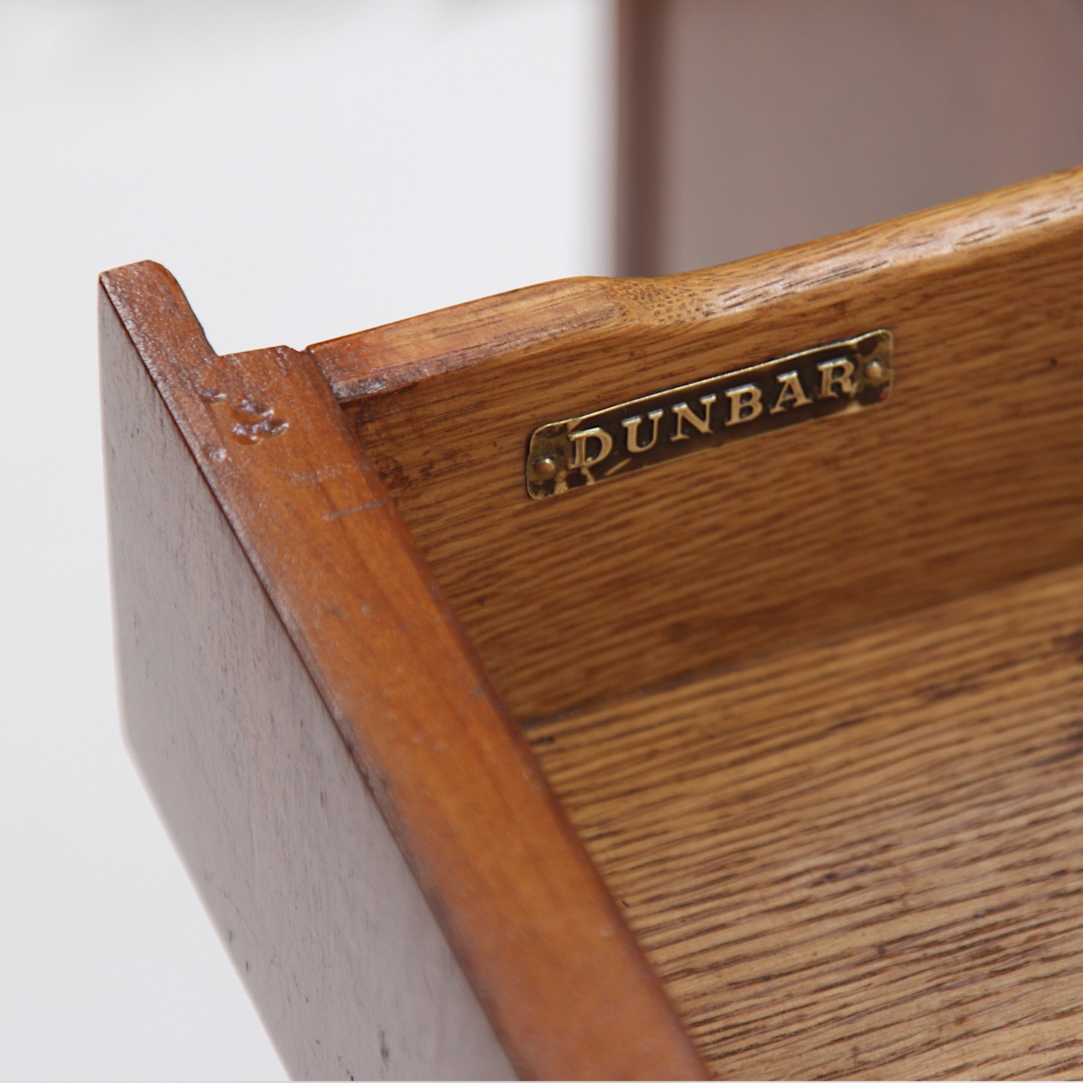 Cast Mid-Century Modern Kneehole Leather-Top Desk by Edward Wormley for Dunbar