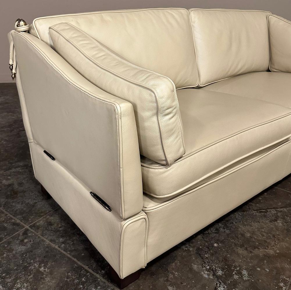 Modernes Knole-Leder-Sofa aus der Jahrhundertmitte im Angebot 3