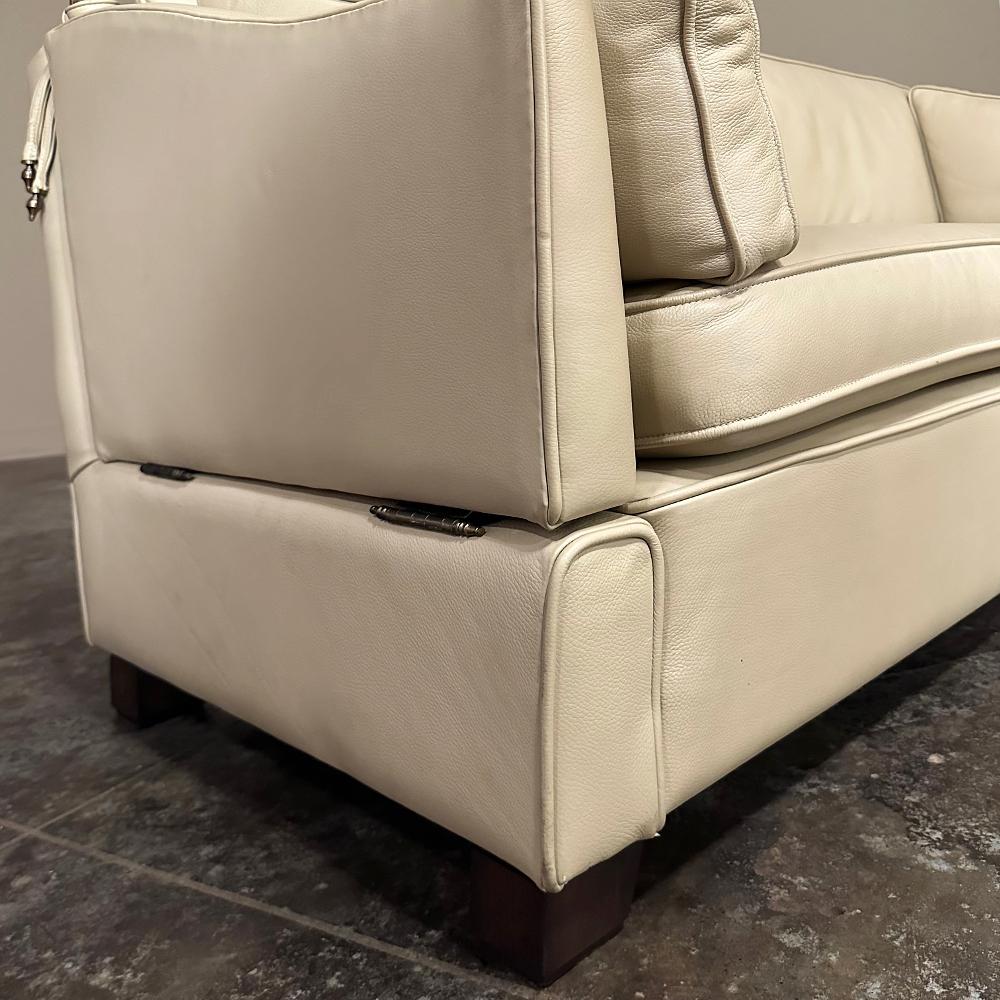Modernes Knole-Leder-Sofa aus der Jahrhundertmitte im Angebot 5