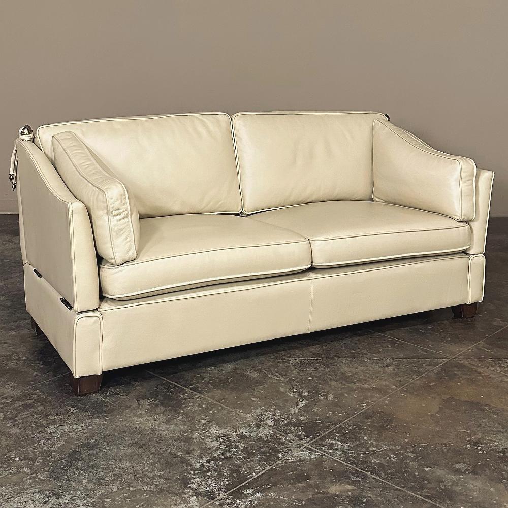 Modernes Knole-Leder-Sofa aus der Jahrhundertmitte (Englisch) im Angebot
