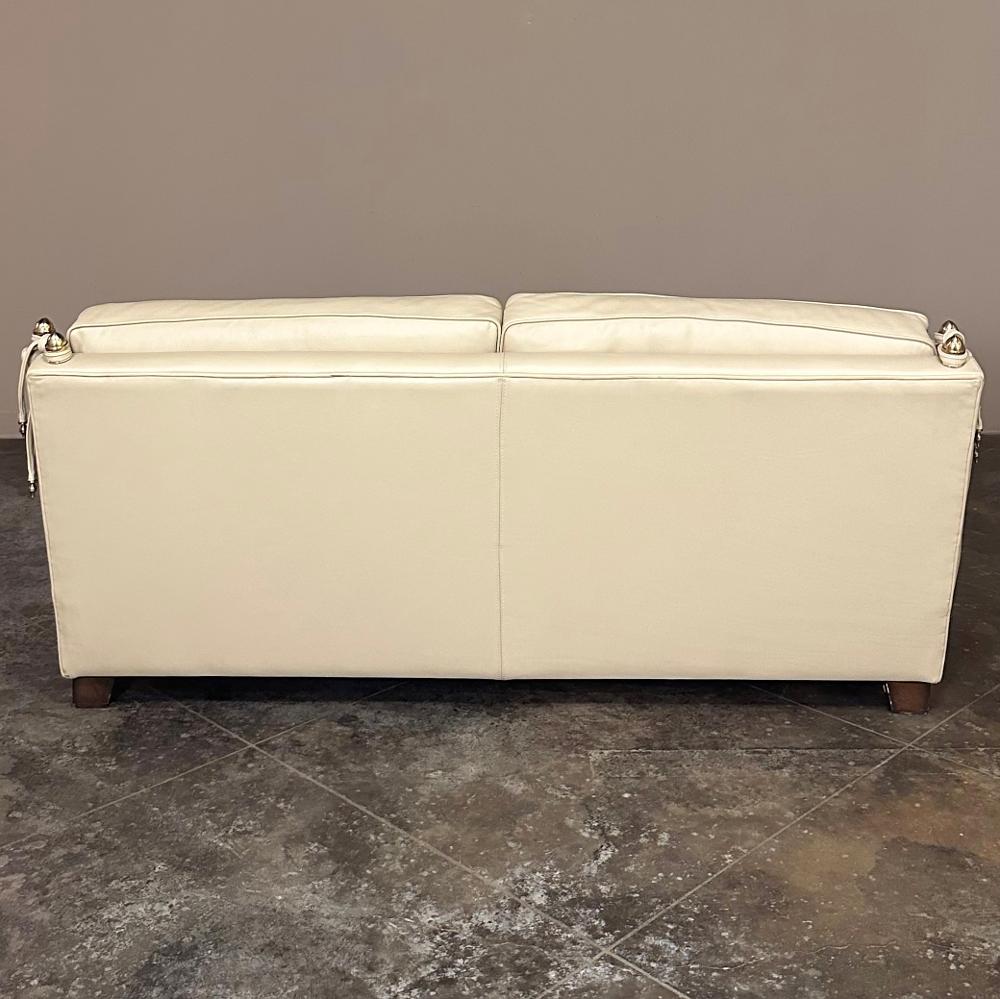 20th Century Mid-Century Modern Knole Leather Sofa For Sale