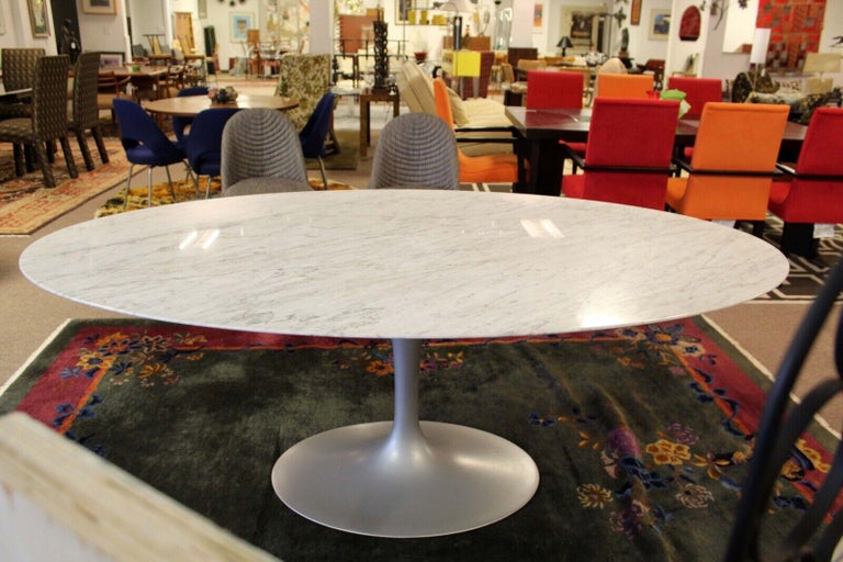 MidCentury Modern Knoll Oval Marble Saarinen Table Tulip Base 1957 at