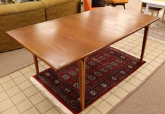 Mid-Century Modern Knoll Bill Stephens Expandable Wood Dining Table 2 Leaves