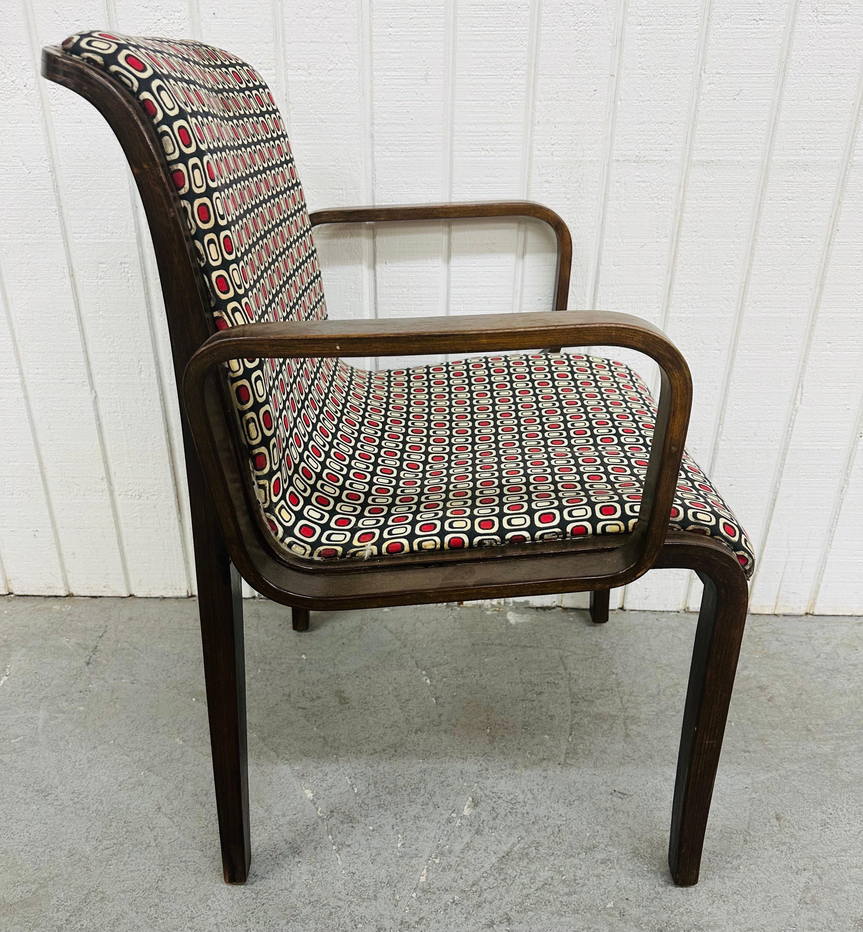 Upholstery Mid-Century Modern Knoll Black Walnut Dining Chairs - Set of 4