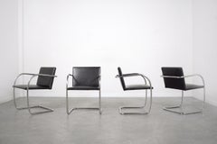 Set of Four Brno Knoll Style Mid-Century Modern Armchairs