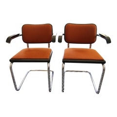 Vintage Mid Century Modern Knoll Cesca Armchairs- Set of 2