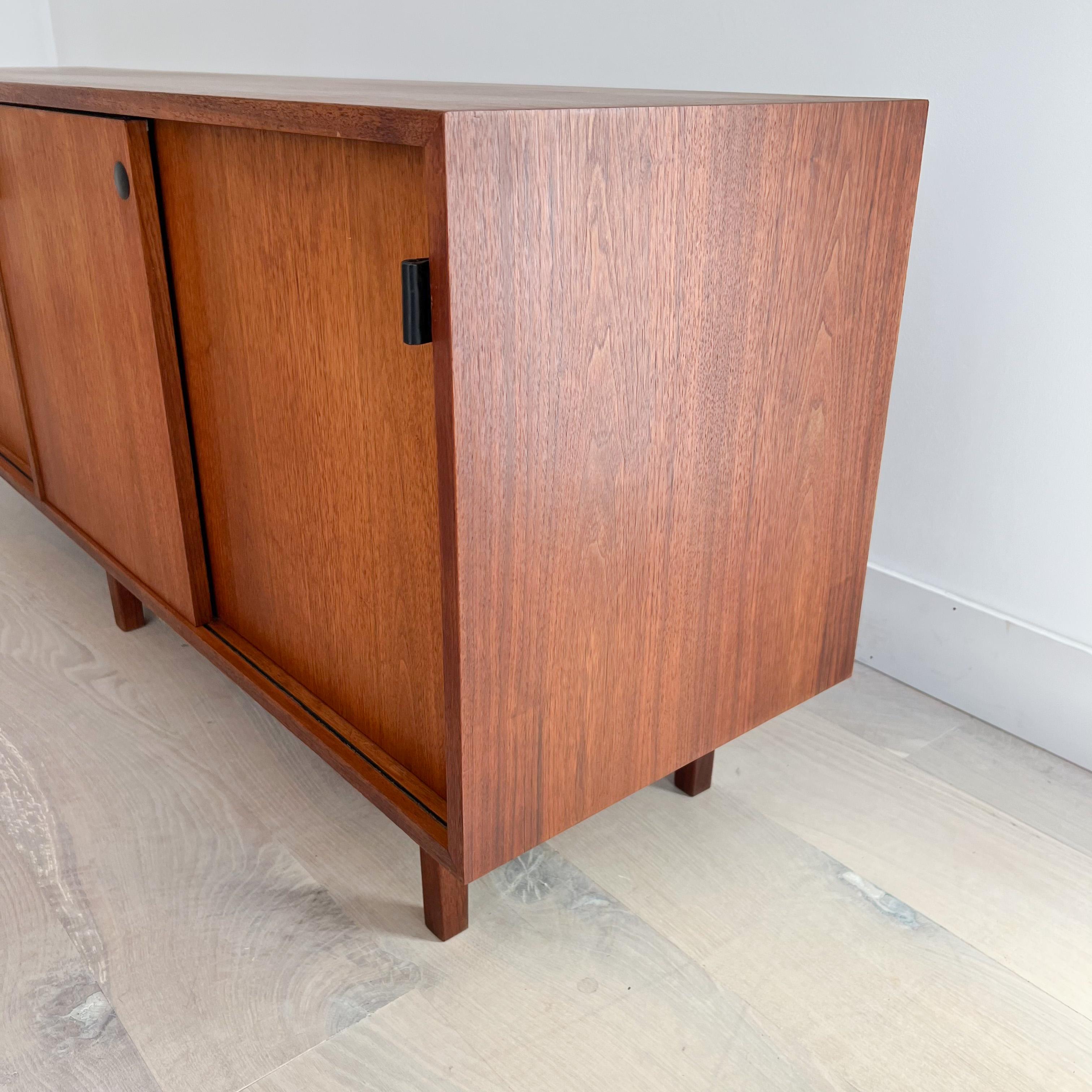 Mid-Century Modern Knoll Credenza with Leather Door Pulls 6