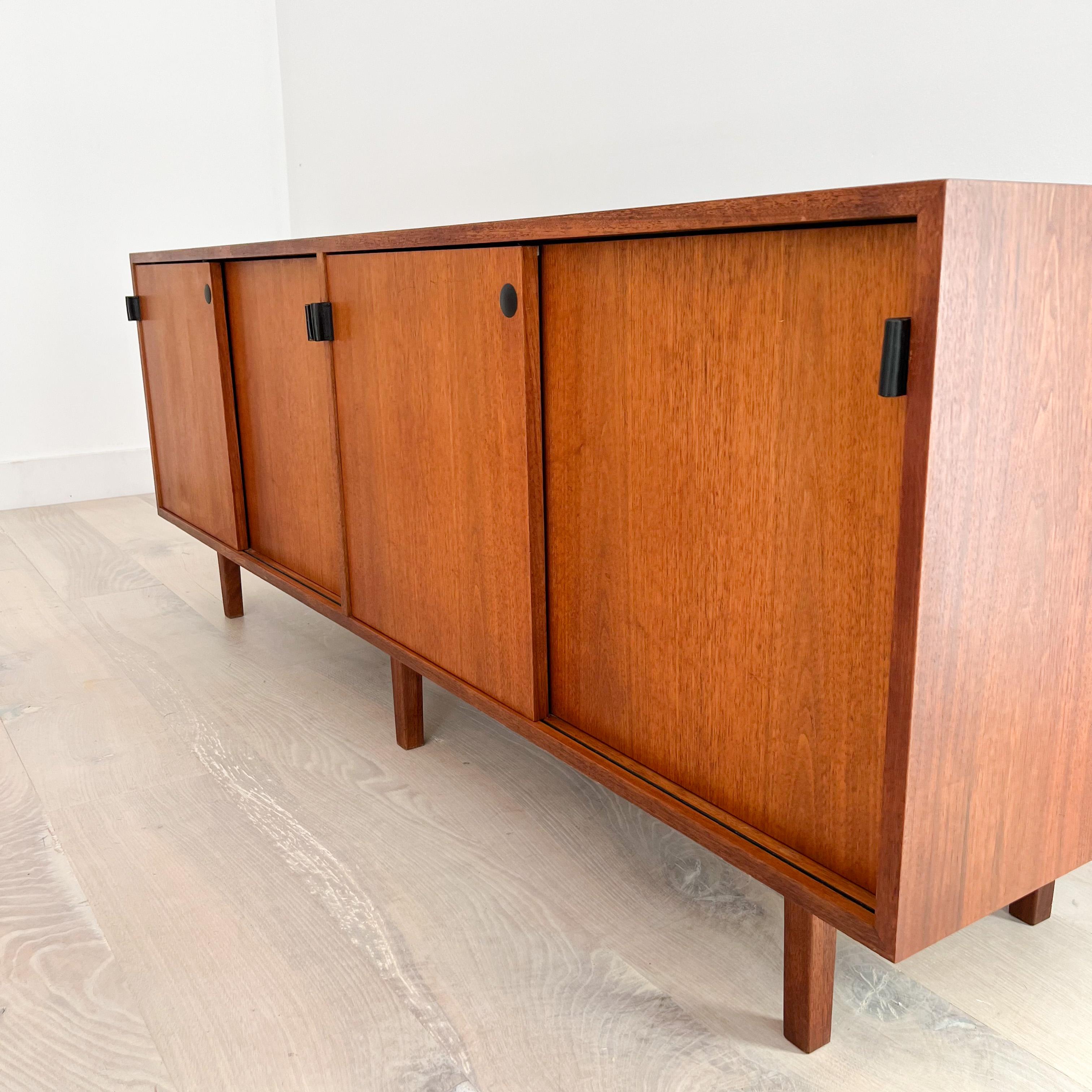 Mid-Century Modern Knoll Credenza with Leather Door Pulls 8