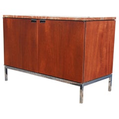 Mid-Century Modern Knoll Credenza with Rojo Marble Top