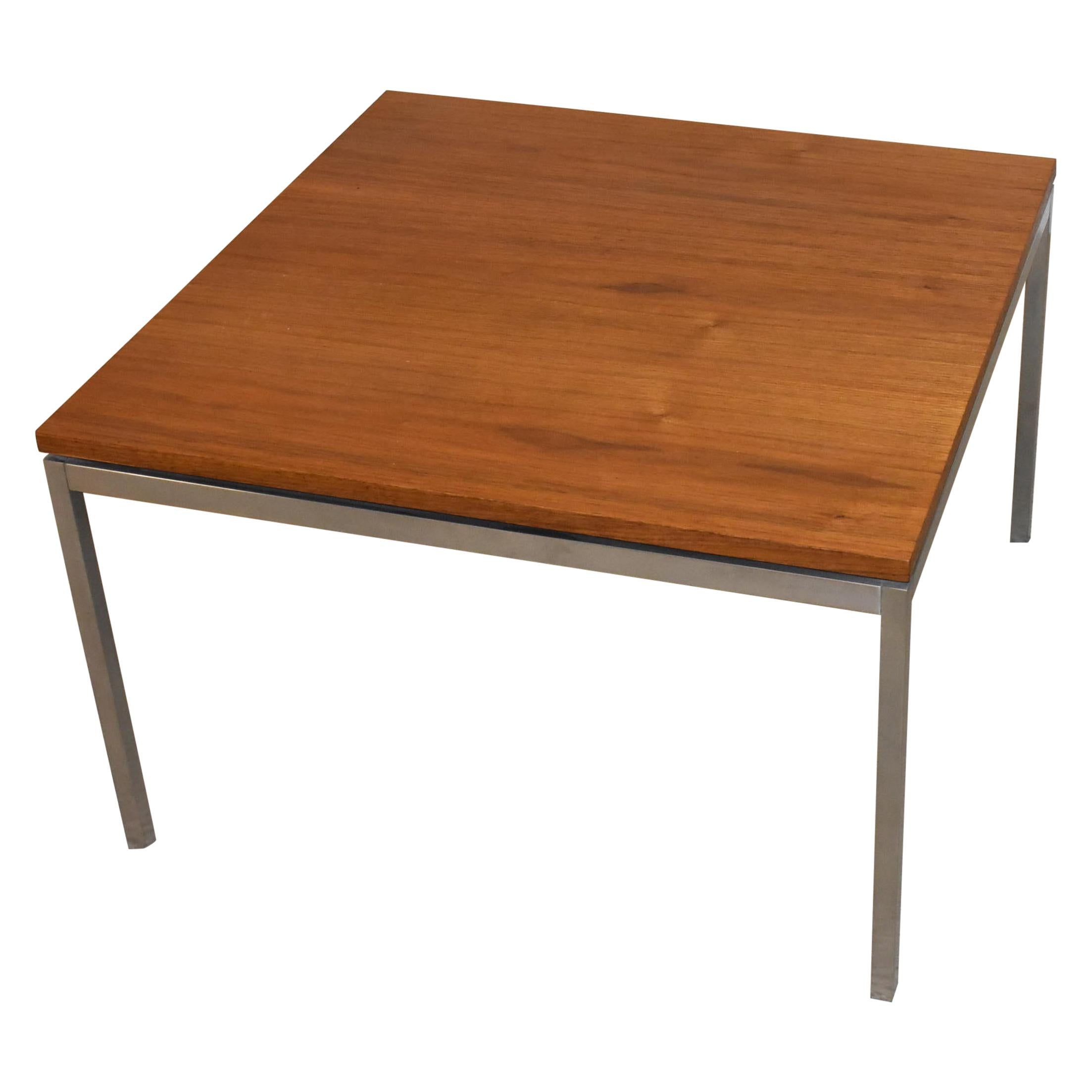 Mid-Century Modern Knoll Furniture Teak and Chrome Square Table