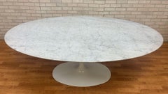 Mid-Century Modern Knoll Oval Marble Top Tulip Dining Table