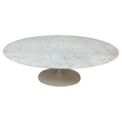 Mid-Century Modern Knoll Oval Marble Top Tulip Dining Table