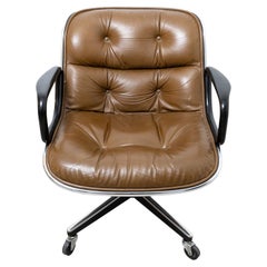 Mid-Century Modern Knoll Pollock Executive Leather Arm Chair