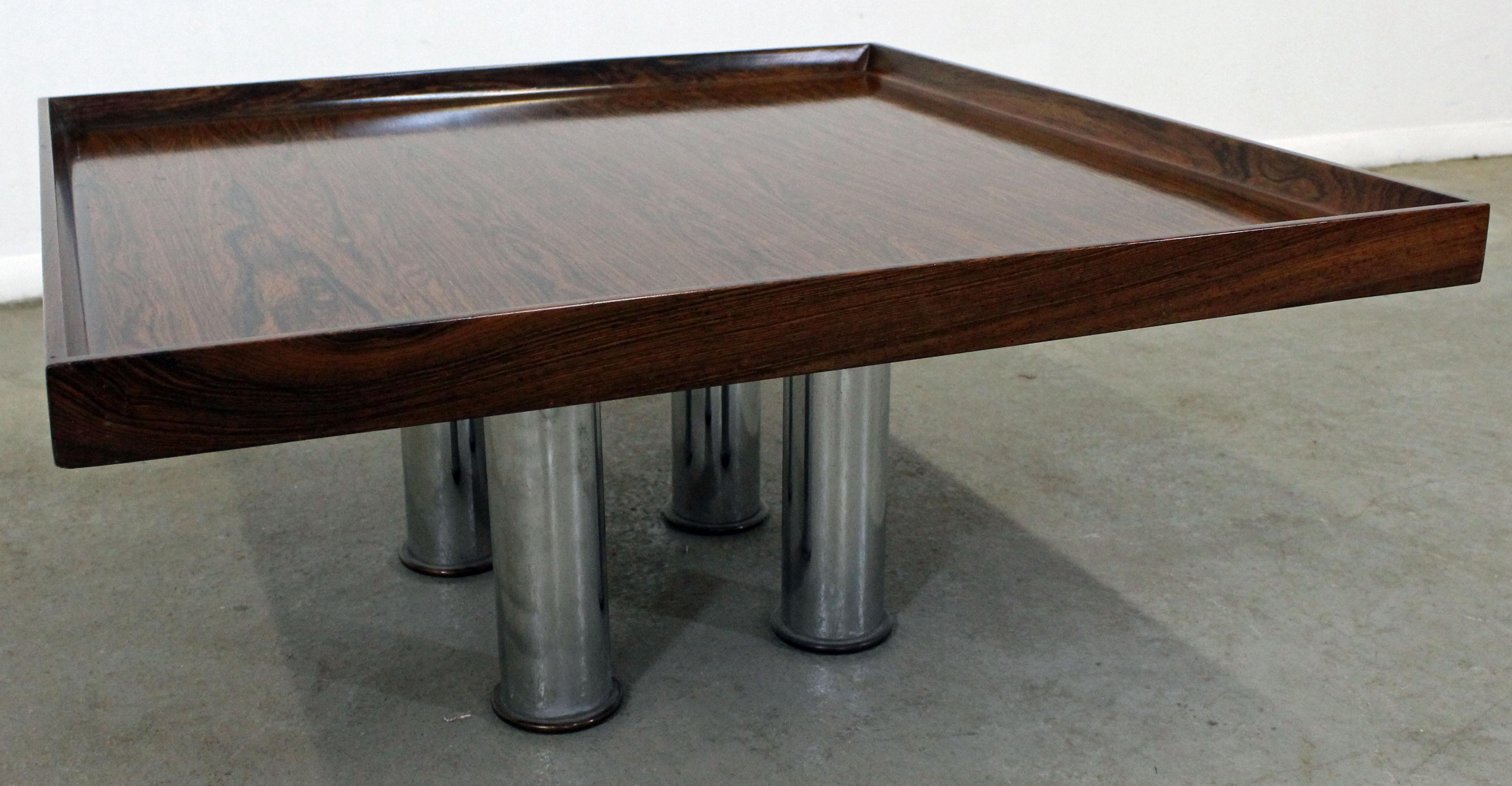 American Mid-Century Modern Knoll Rosewood Chrome Coffee or End Table