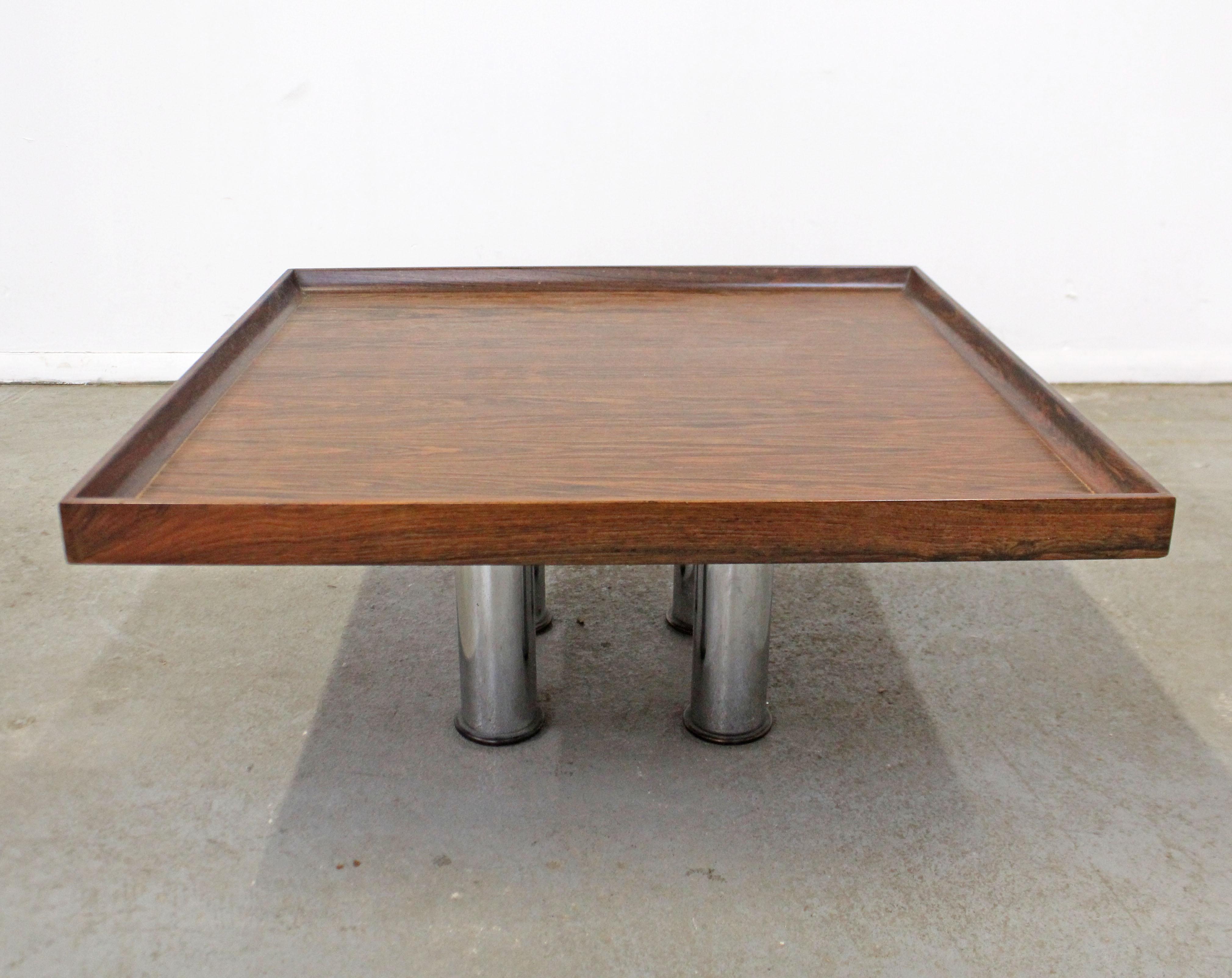 American Mid-Century Modern Knoll Rosewood Chrome Coffee or End Table For Sale