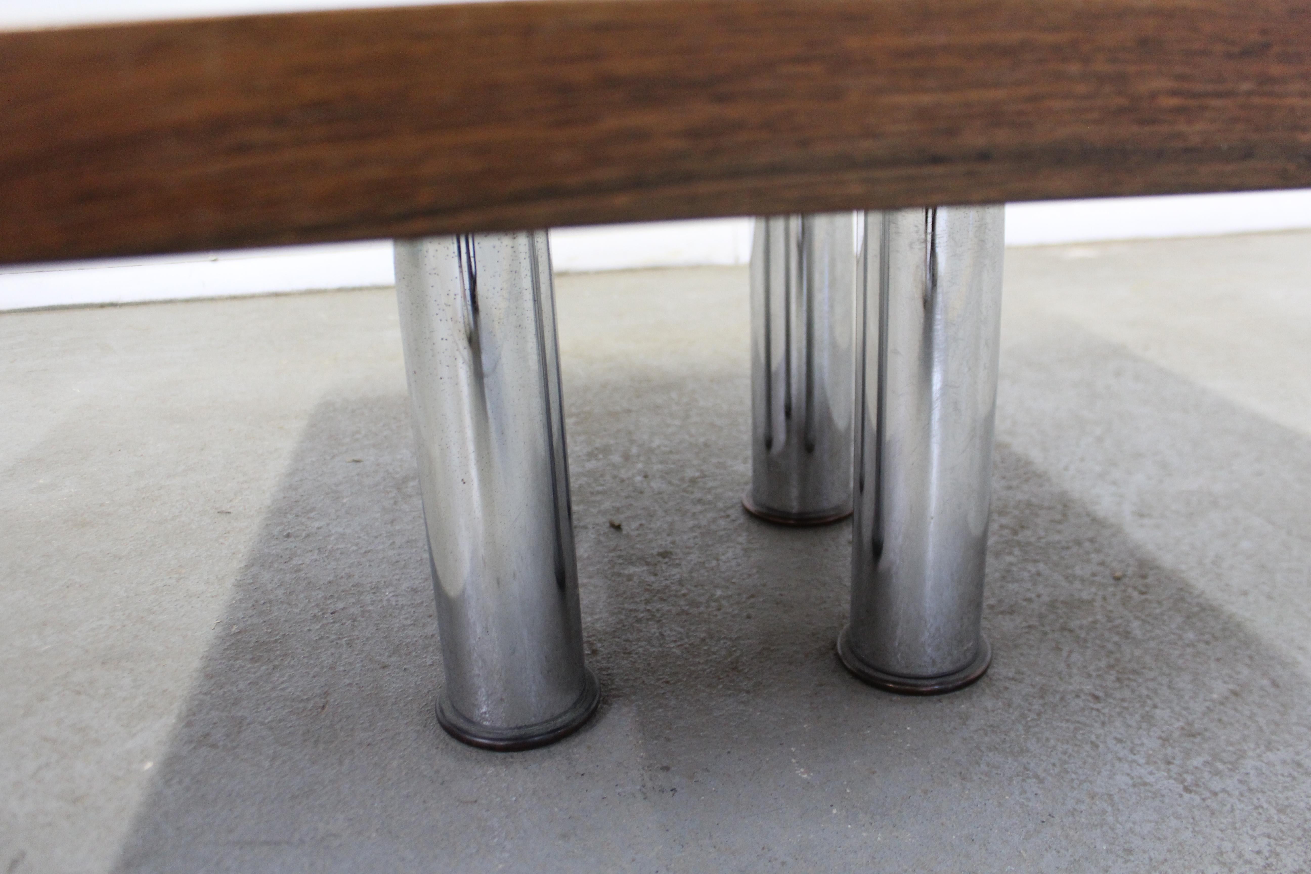 20th Century Mid-Century Modern Knoll Rosewood Chrome Coffee or End Table For Sale