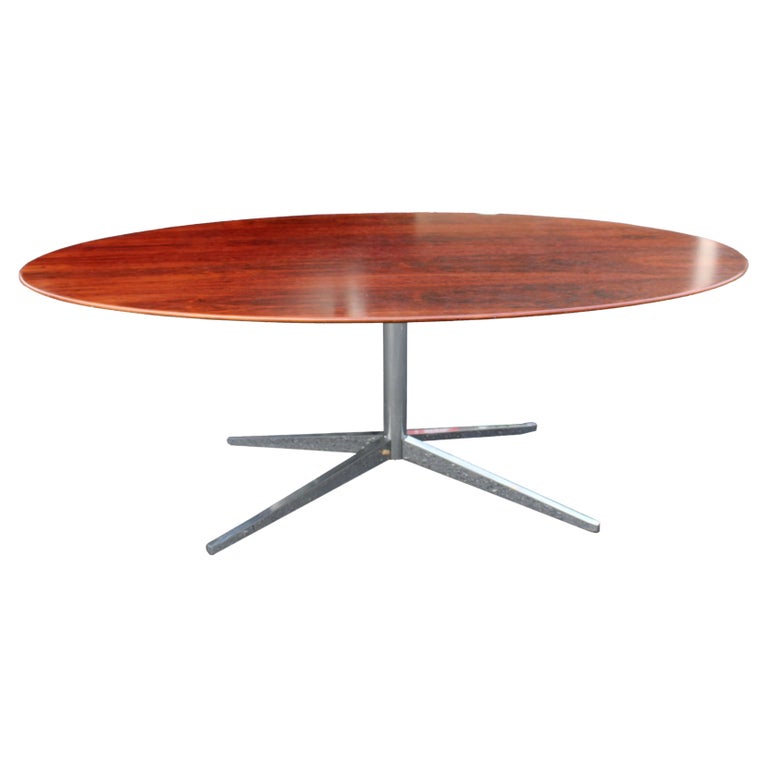 Mid Century Modern Knoll Rosewood Oval Dining Table 76" at 1stDibs