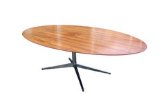 Mid-Century Modern Knoll Rosewood Oval Dining Table with Chrome Base