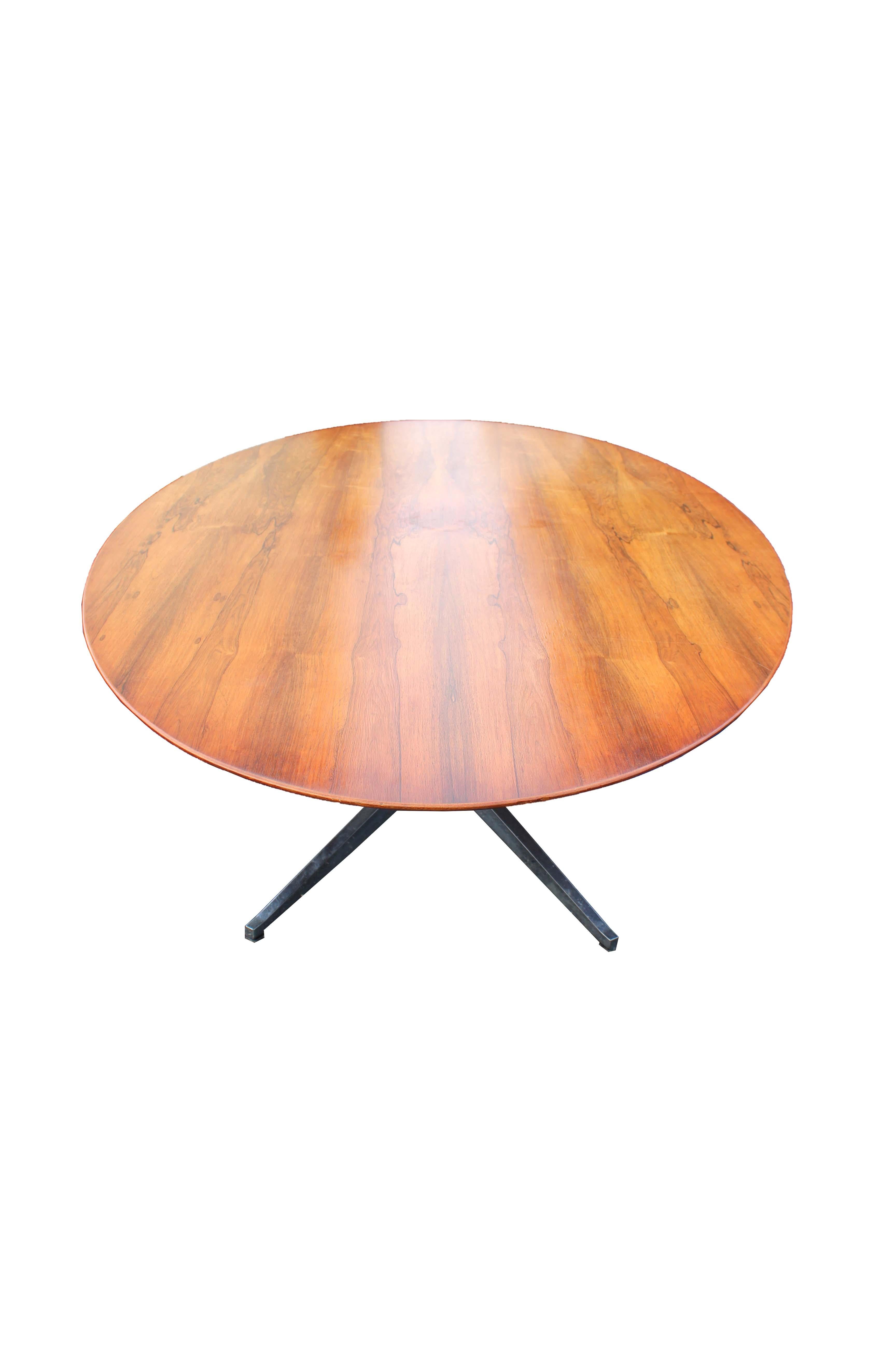 Mid-Century Modern Knoll Rosewood Oval Dining Table with Chrome Base 2