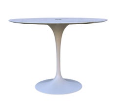 Mid Century Modern Knoll Tulip Dining/Conference Table or Desk in White Marble
