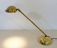 Mid-Century Modern Koch Lowy Inscribed Brass Table Reading Adjustable Lamp 1970s