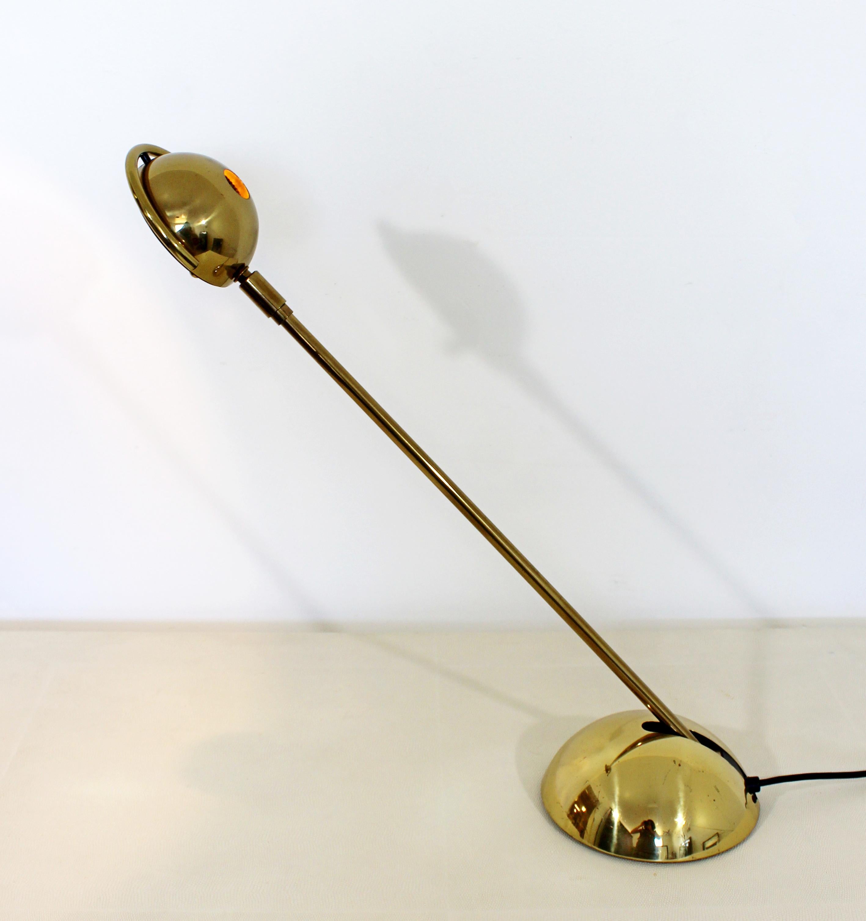 American Mid-Century Modern Koch Lowy Inscribed Brass Table Reading Adjustable Lamp 1970s