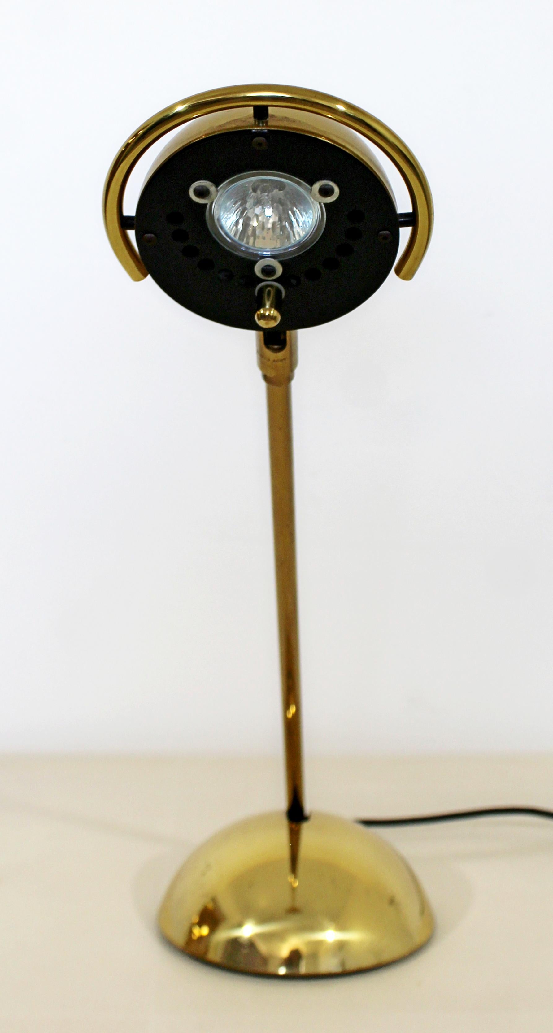 Late 20th Century Mid-Century Modern Koch Lowy Inscribed Brass Table Reading Adjustable Lamp 1970s