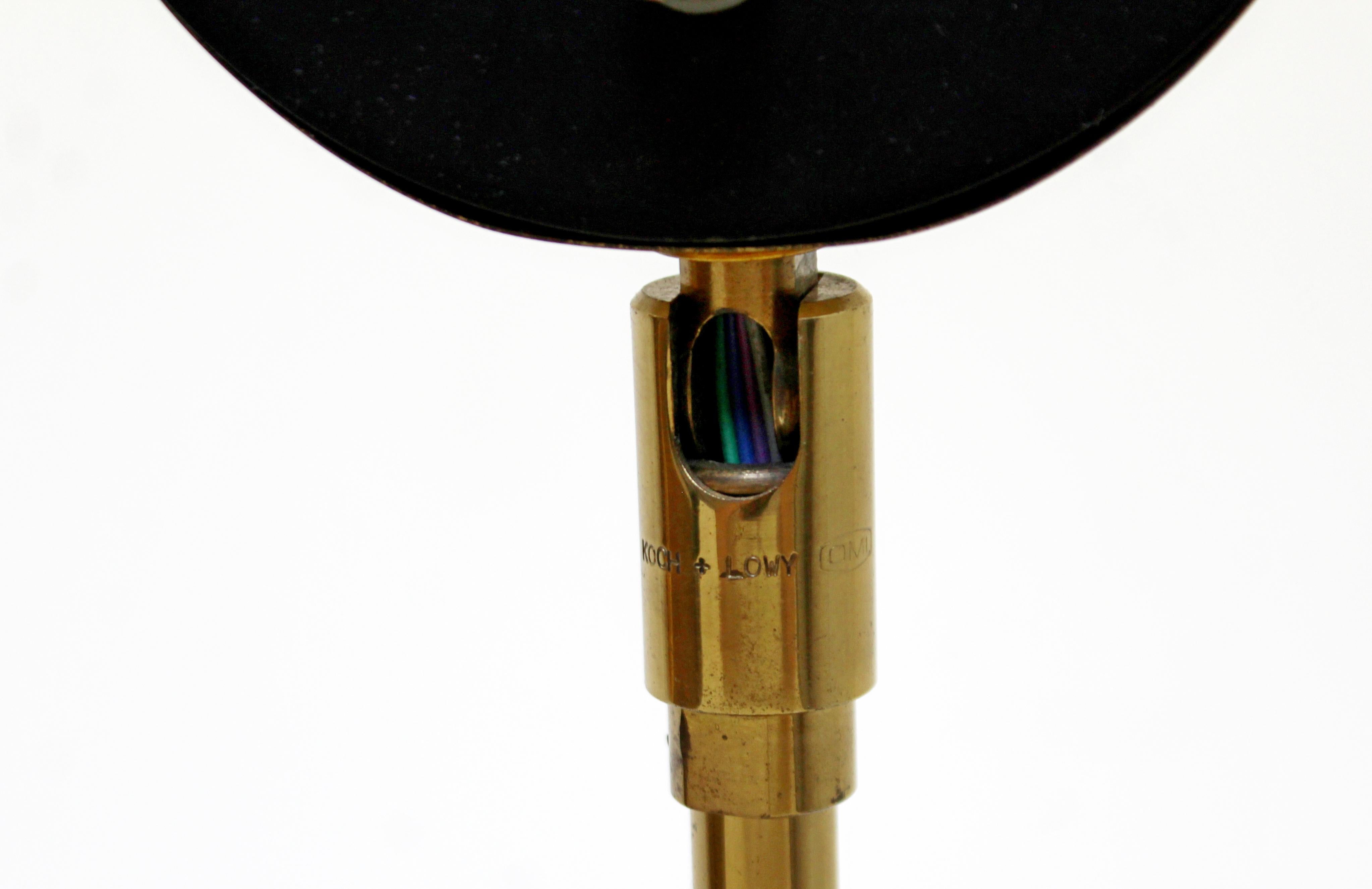 Mid-Century Modern Koch Lowy Inscribed Brass Table Reading Adjustable Lamp 1970s 1