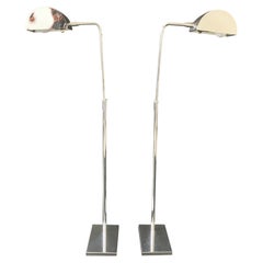 Mid-Century Modern Koch 
Lowy Pair of Chrome Standing Floor Lamps 1970s